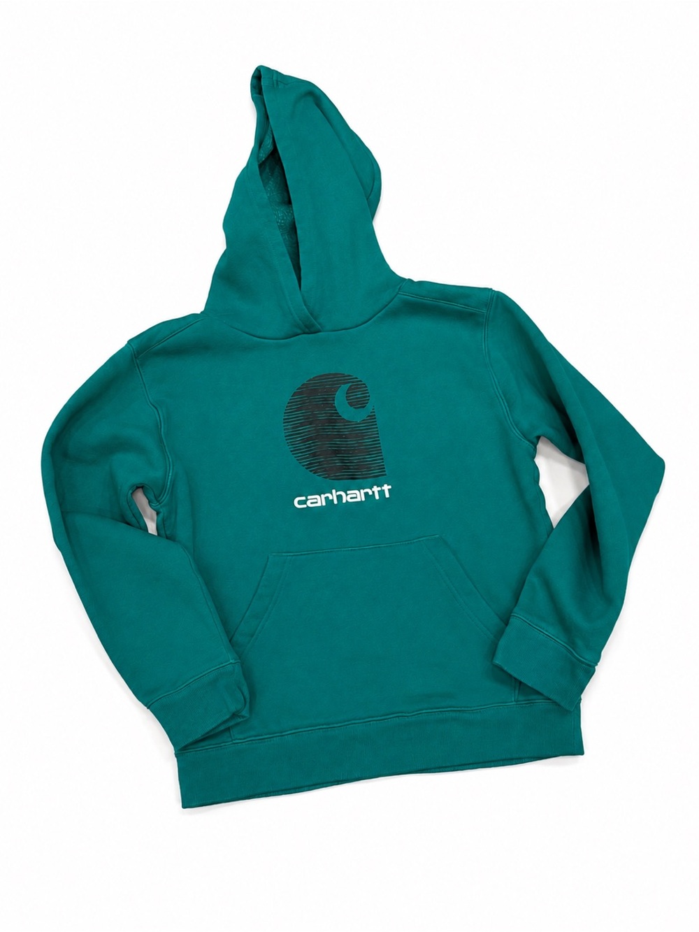 Carhartt Kids Teal Green Pullover Hoodie with Logo